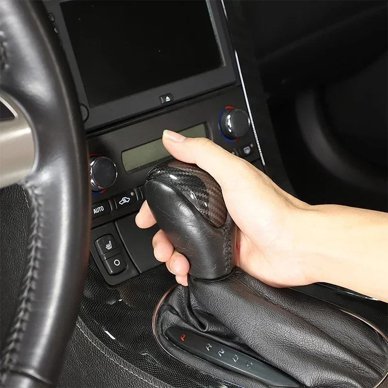 

For Chevrolet Corvette C6 2005-2013 Real Carbon Fiber Car Center Control Gear Head Cover Decoration Sticker Car Accessories