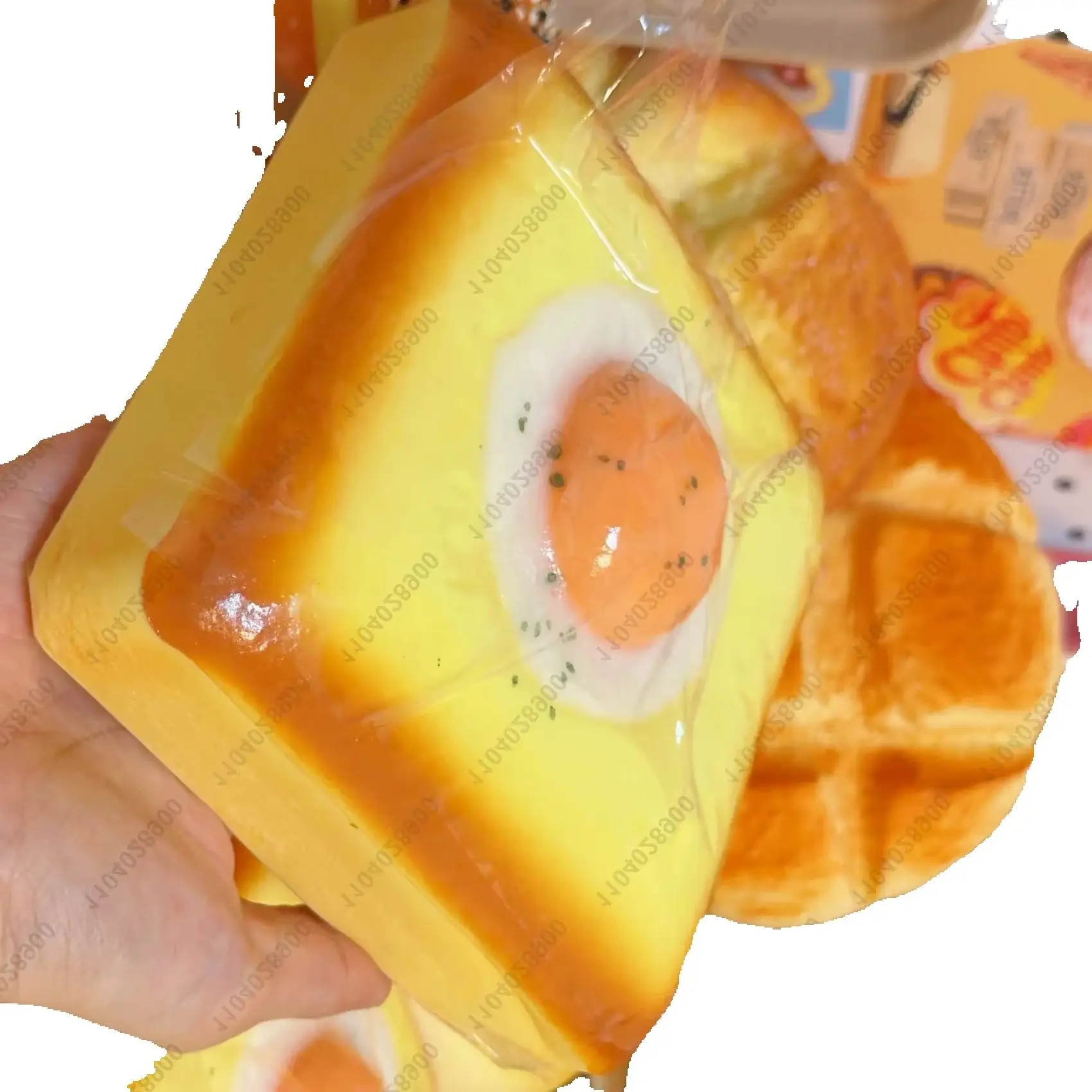 Fried Egg Toast Squishy Toy, Slow Rising Squeeze Bread Toy, Stress Relief Hand Relax Fidget Toy for Kids Adults