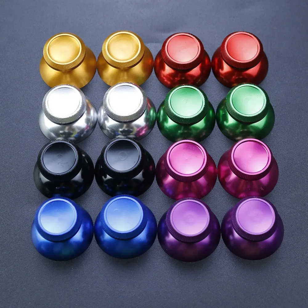 JCD 2pcs Aluminum Metal Joystick Grip Cap Analog Thumb Stick Cover For Xbox 360 Gamepad Controller Thumbstick Button Replacement