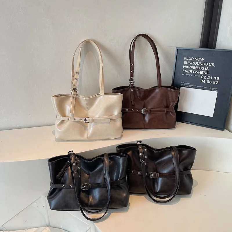 秋冬用トートバッグ 女性用 大容量 ユニークなデザイナーショルダーバッグ トレンディなカジュアルショッパーバッグ 広々とした仕事や日常用