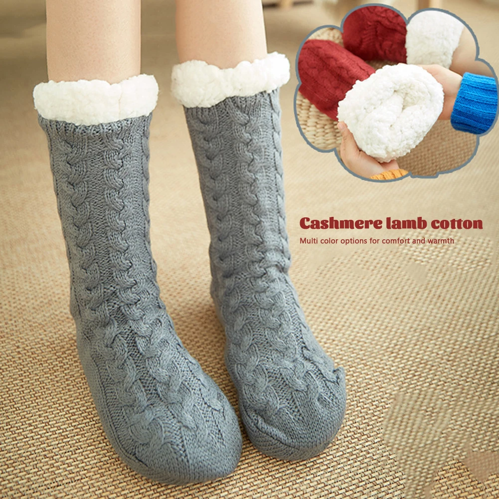

Coral Fleece Slippers Carpet Socks Leggings Sleep Carpet Socks Non-Slip Comfortable Thick Warm Soft Suitable For Home Sleeping