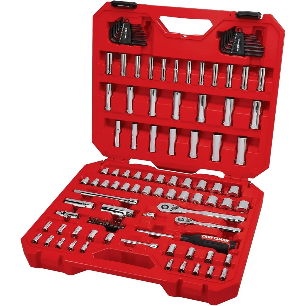 

105-Piece Mechanics Tool Set with SAE and Metric Sockets, Ratchets, and Case for Automotive Repair