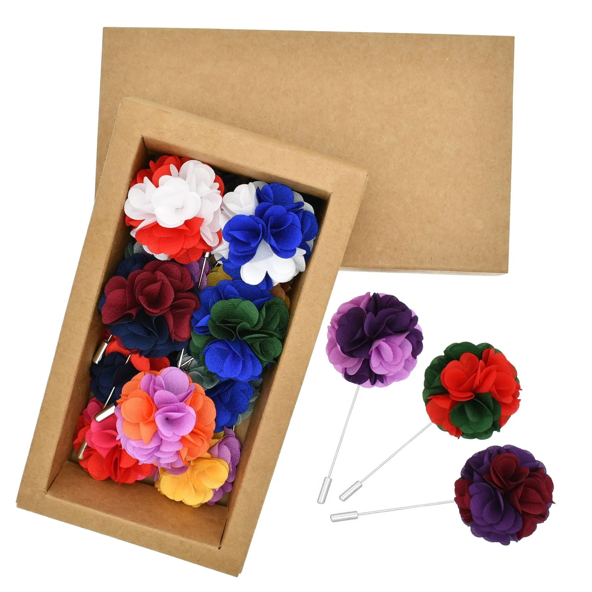 16 szt. Tkaniny męskie kwiat do klapy przypinki ślubne Boutonniere gromemen Groomemen dziurki szpilka do bukieciku