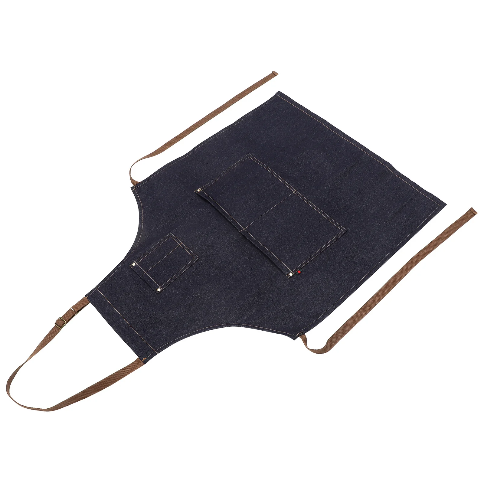 

Adjustable Denim Work Apron Professional Cape Labour Suit for Salon Hairstylist Hairdresser Waiter Chef Utility Pockets
