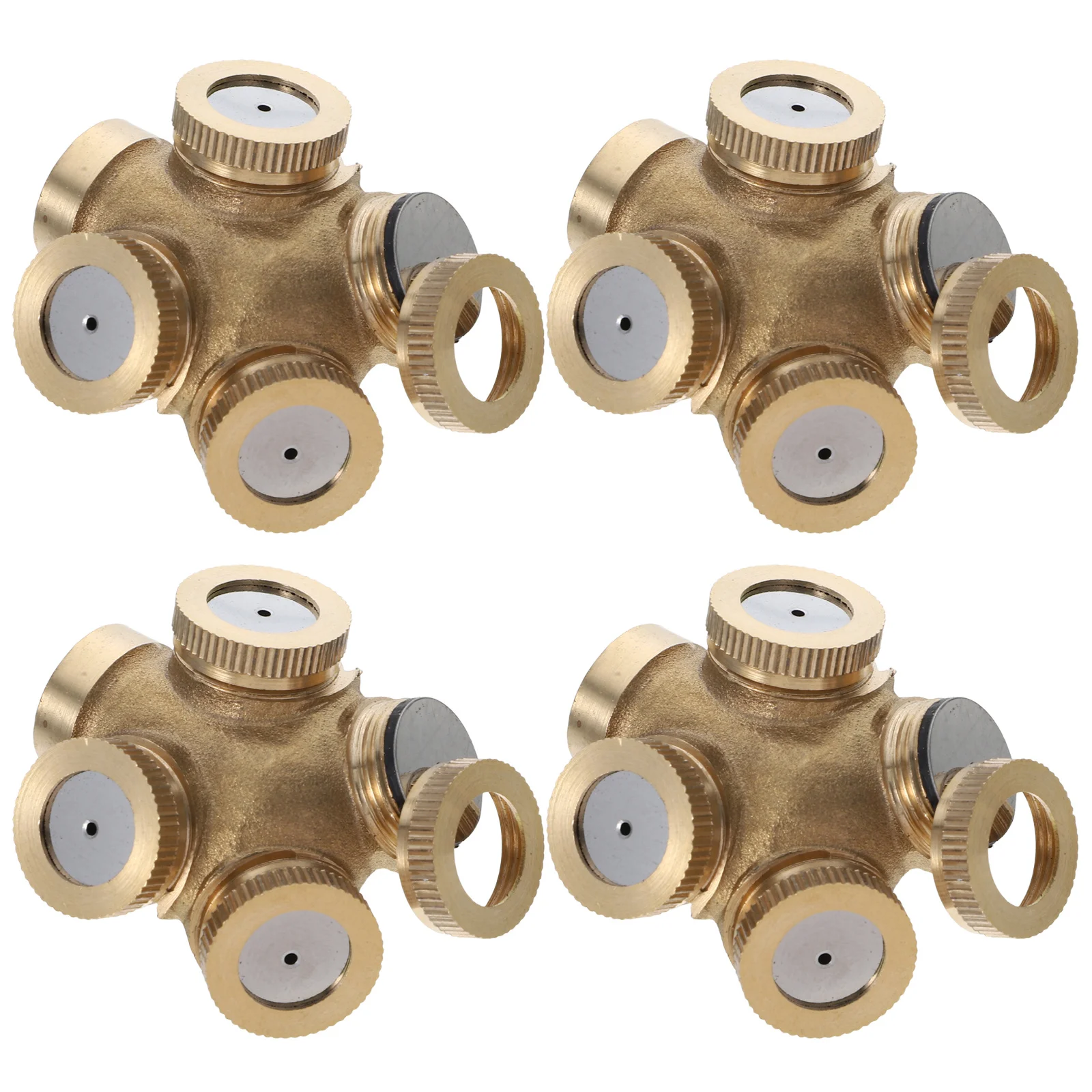 Buse de pulvérisation de brouillard en laiton à 4 trous, 4 pièces, buses de pulvérisation d'eau agricole, arroseur de jardin, effet de brouillard froid, sens brumeux M14x15
