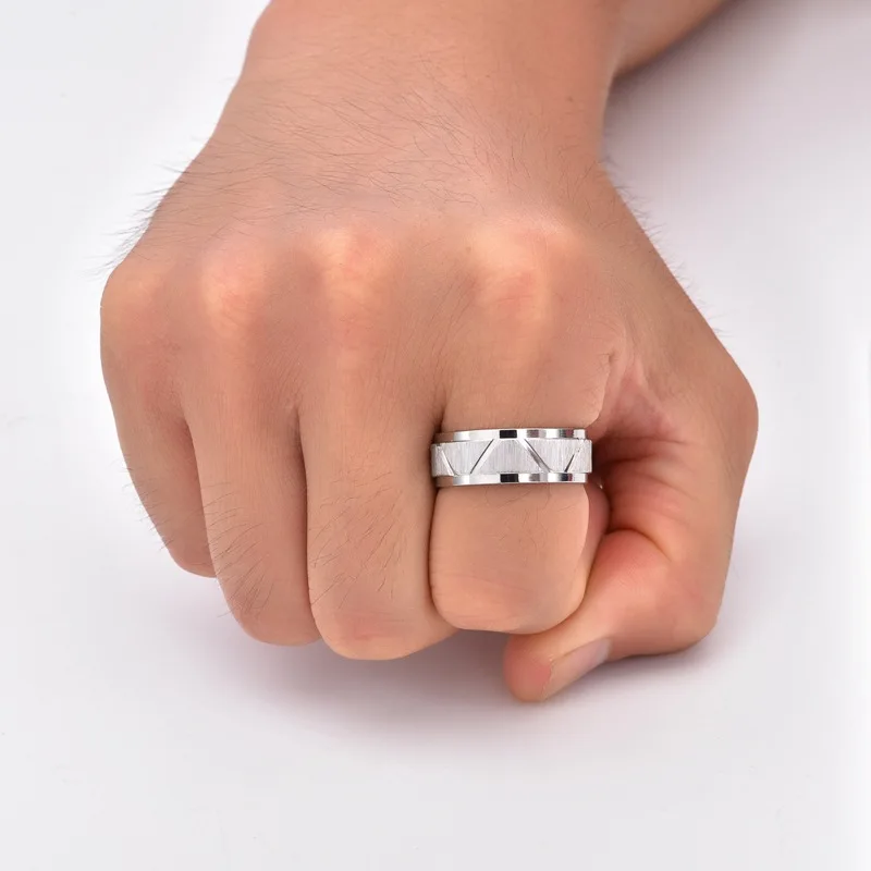 عارضة التيتانيوم الصلب 8mm دفعة زهرة الرمال الأفقية الدائري المألوف الرجال السود عارضة نمط حلقة الملحقات