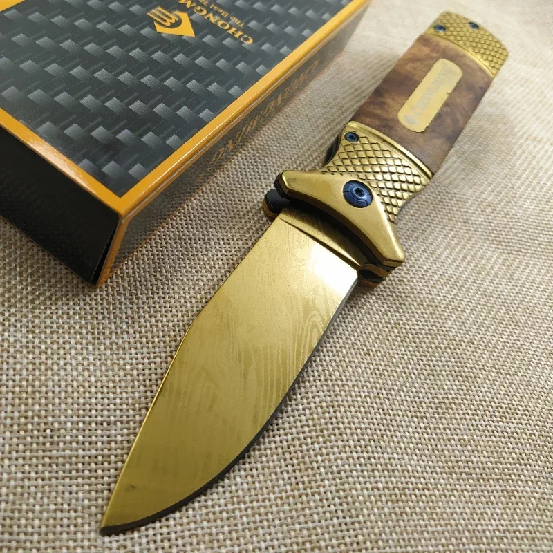 

Дамасские Ножи 8,2 дюйма, складные ножи 7Cr13Mov, лезвие из стали, ручка из розового дерева, нож для кемпинга, выживания, карманный охотничий нож для улицы