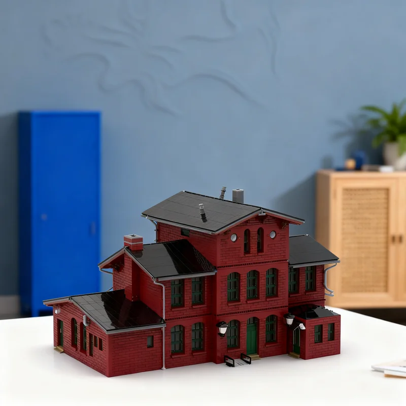 

8000pcs MOC Branch Line Station Train Model Building Blocks Toy Gift Creative Display Collectible Desk Premium Adult Kids Home