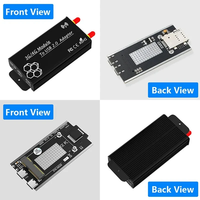 New MINI PCI-E To TYPE-C USB2.0 Adapter Board With Shell Antenna 3G4G Module Development Board Suitable For Laptops