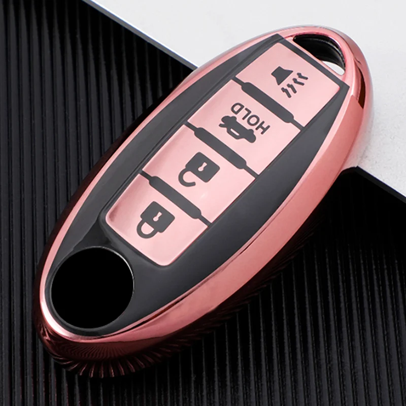 TPU 4 Button Fob Shell Case Key Cover Fit for Nissan Altima Armada Gt-r Maxima Murano Patrol Rogue Leaf Versa 370z Sentra