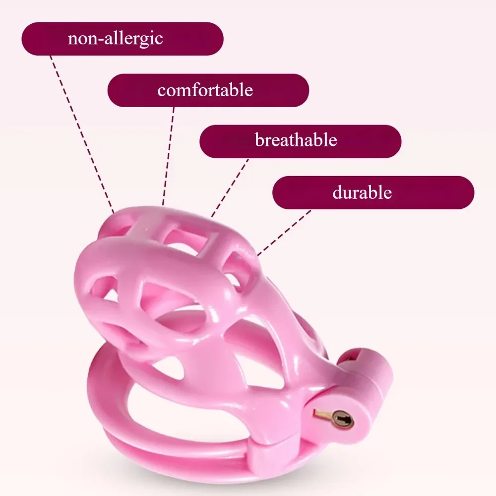 3D Printing Chastity Cage Curve Rings Fidelity Cage Extreme Micro Cock Cage Hentai Invisible Sex Toy for Male SM Sex Game - view 2