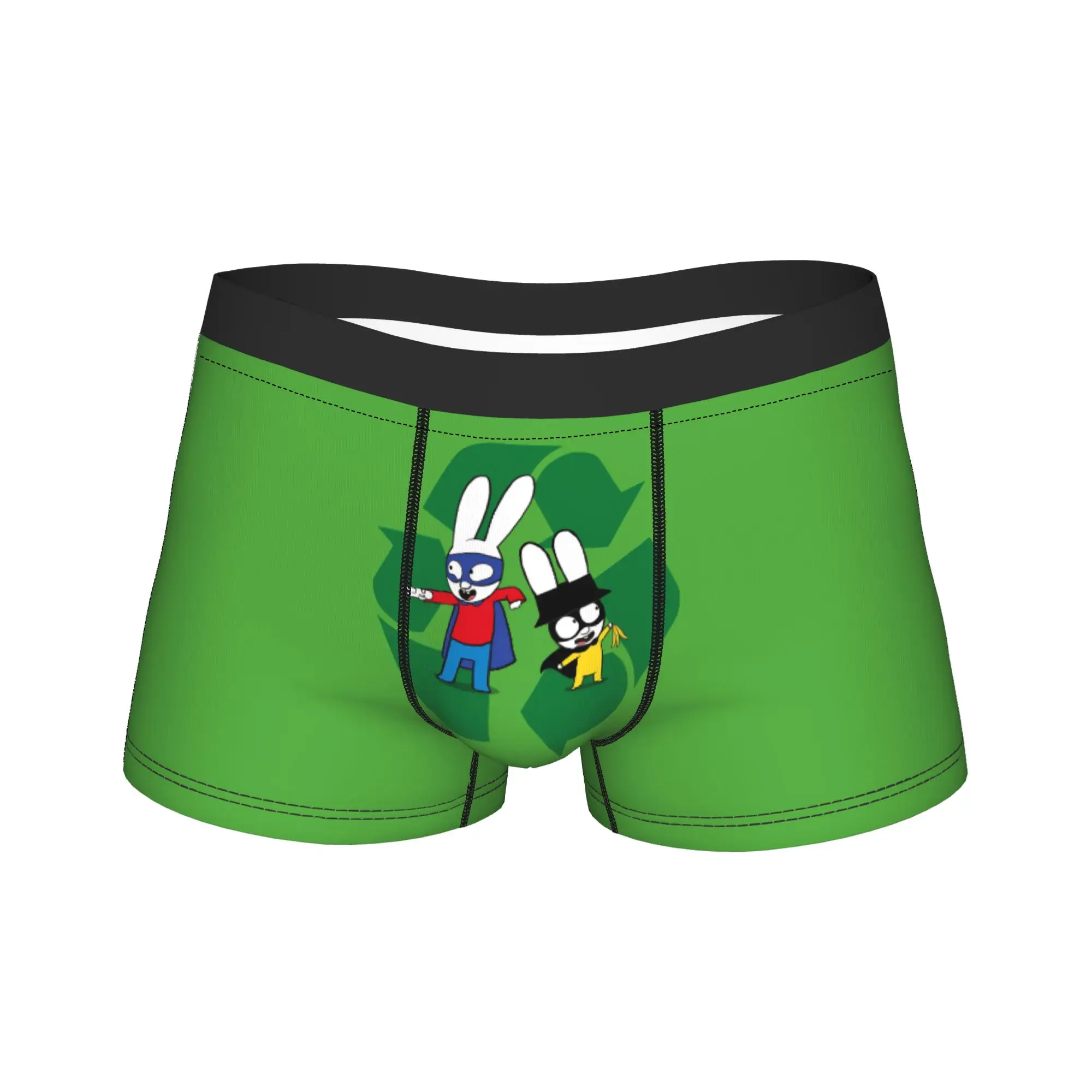 Novelty Boxer Simons Rabbit Shorts Panties Briefs Men Underwear French Cartoon Breathable Underpants for Male Plus Size