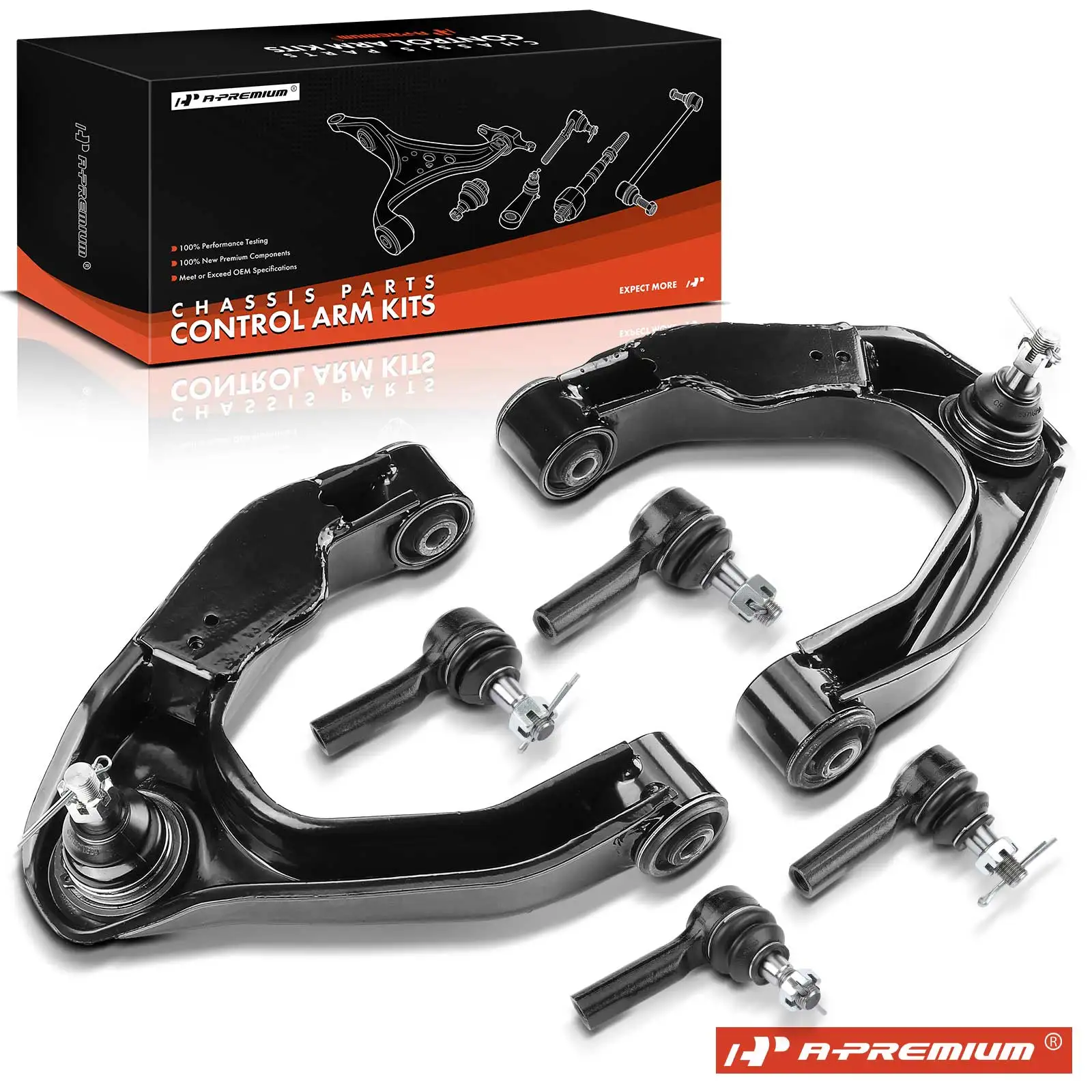 A-Premium 6x Front Upper Control Arm with Ball Joint Tie Rod End for Nissan Frontier 1998-2004 Xterra 2000-2004