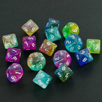 D10 Role Games Dice Role DND D10 Dice (0-9) Mixed Colours Glittery Effect Unique Retro Font Style For RPG Board Game Accessories