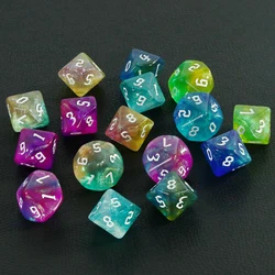 D10 Role Games Dice Role DND D10 Dice (0-9) Mixed Colours Glittery Effect Unique Retro Font Style For RPG Board Game Accessories