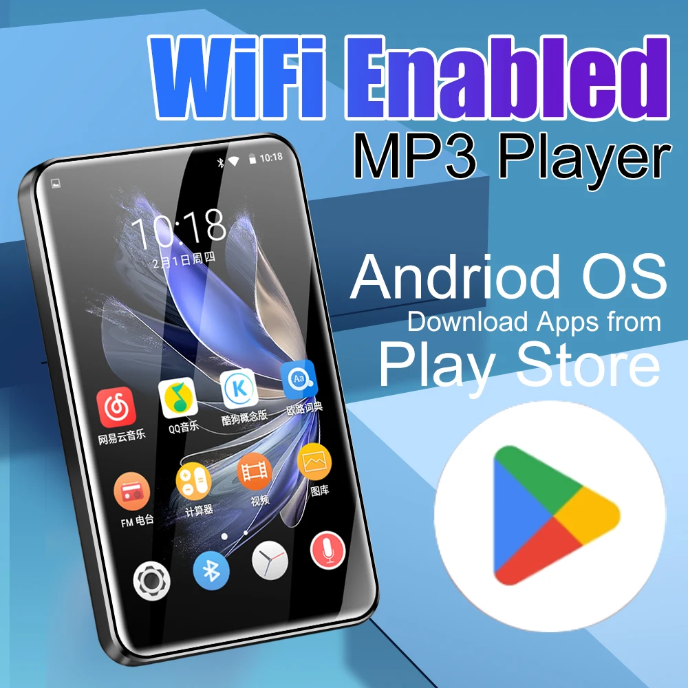 

MP3-плеер с Wi-Fi, Bluetooth и сенсорным экраном 4.0 дюйма на базе Android 10. Скачивайте приложения из Play Store: Spotify, Apple Music, Deezer, Яндекс Музыка.