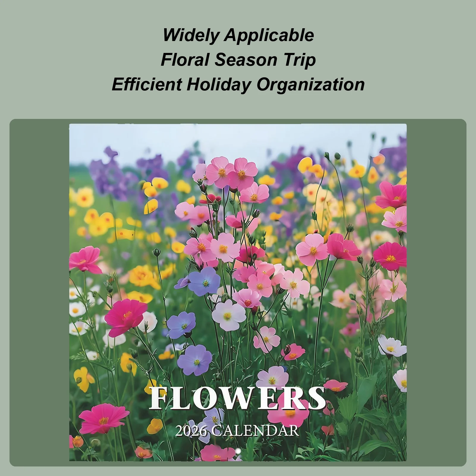 

2026 Wall Calendar Flower Theme Monthly Planner Calendar 12-Month Schedule Planning Supplies For Artists Students Nature Lovers