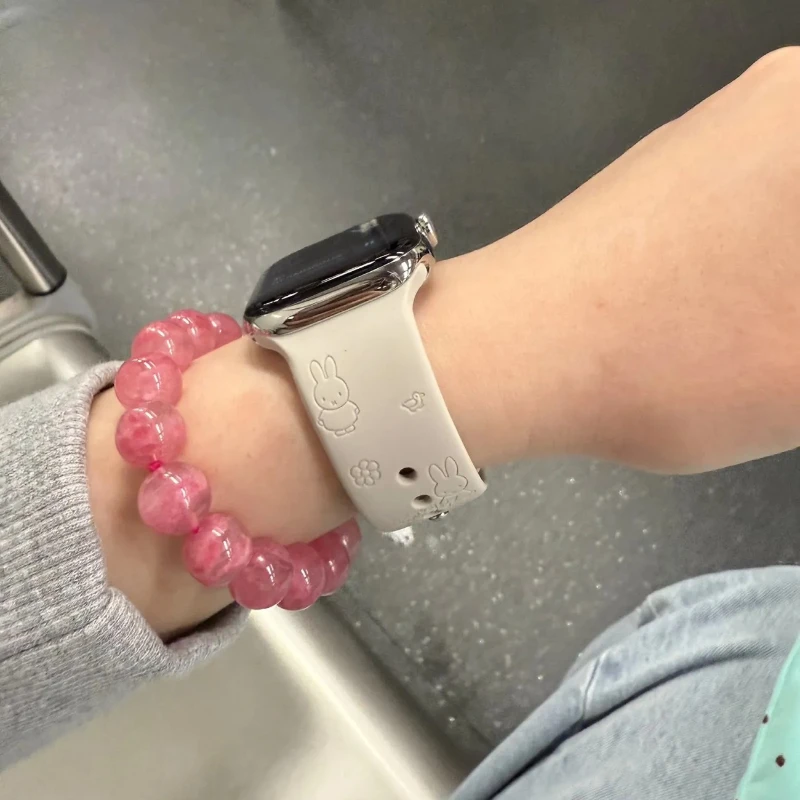 سوار ساعة ميفي كاواي كارتوني من السيليكون لساعة Iwatch 10/11 حزام مطبوع ممتاز مع إبزيم قابل للتعديل إكسسوار هدايا أنيق #5