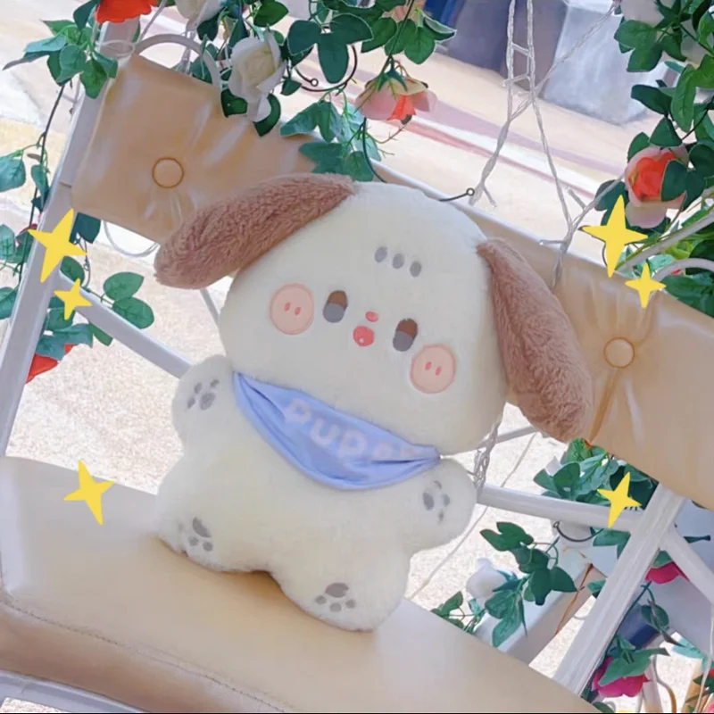 Peluche de gato siamés Kawaii para niños, animales de peluche, Husky Shiba Inu, perro con babero, cachorro, cojín