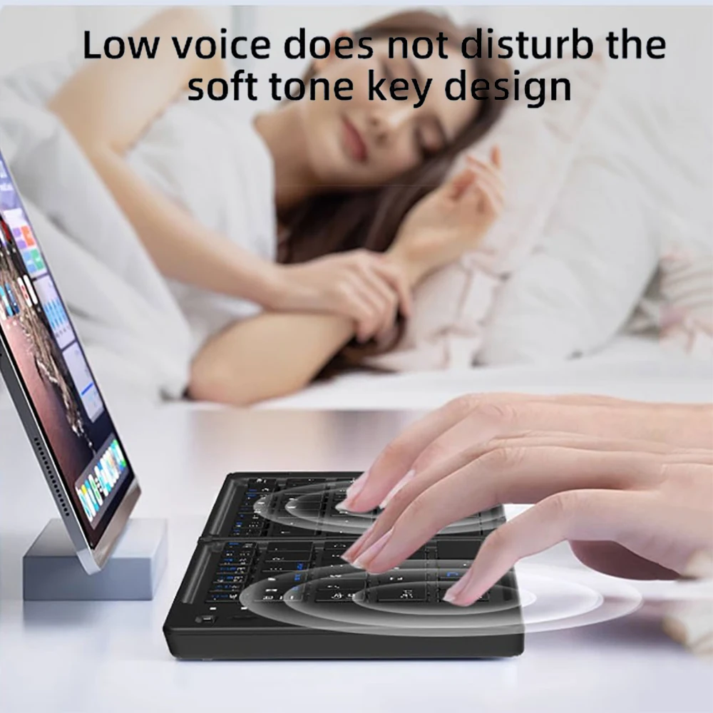 Keyboard Lipat Mini Keyboard Bluetooth Keyboard Isi Ulang Keyboard Nirkabel Bisu Keyboard Portabel untuk Windows Android IOS