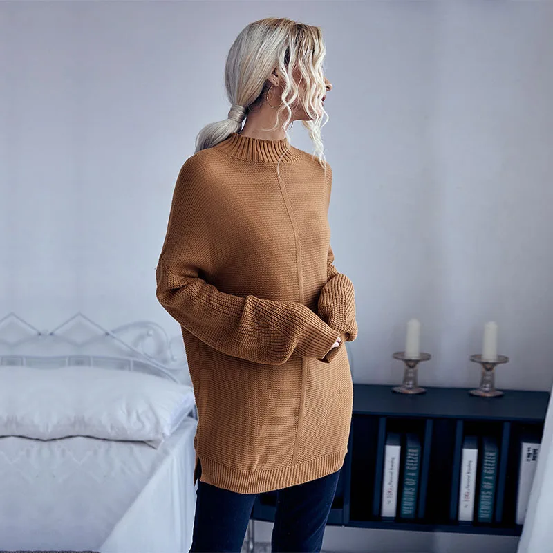 

Woman Sweaters Knitted Pullover Women Winter Autumn Warm Sweater Turtleneck Long Sleeve Solid Color Pullover AA4607