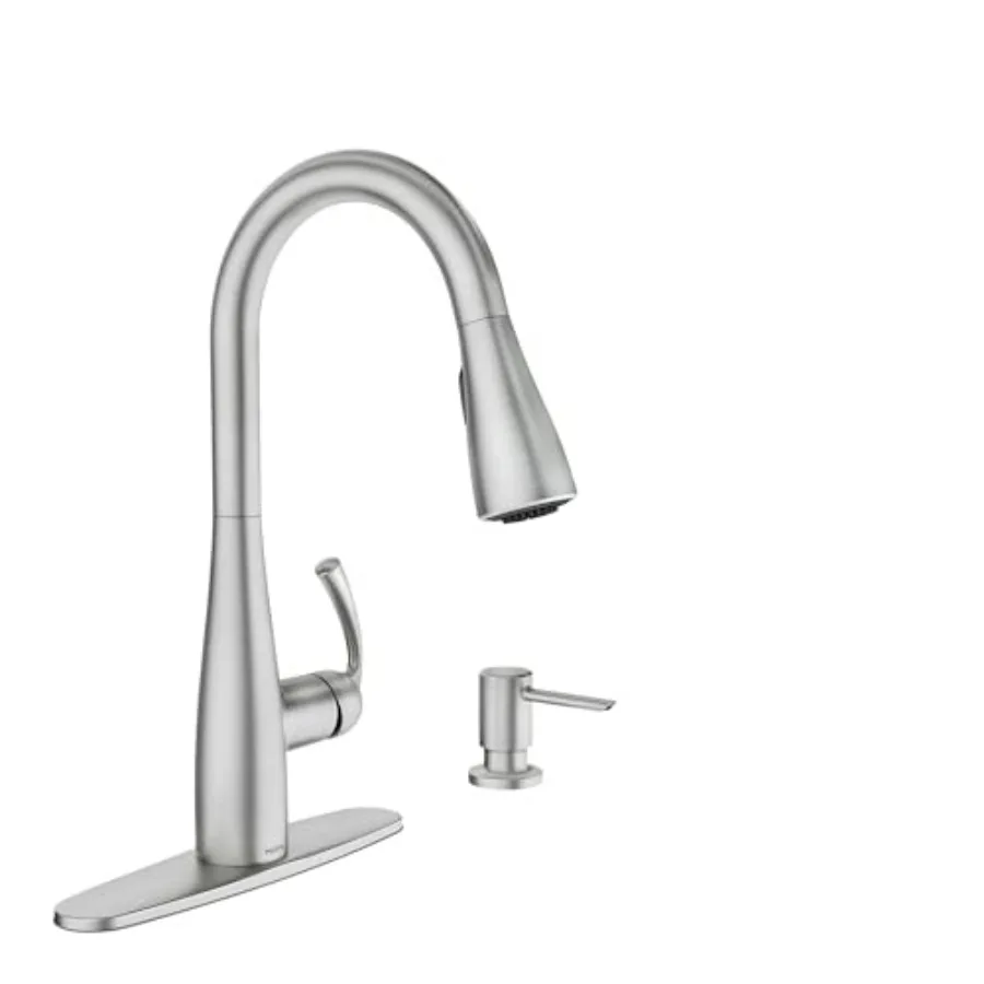 

Kitchen Sink Faucet Set with Stainless Steel Modern Pump Soap Dispenser for Spot Resist Applications 87014SRS
