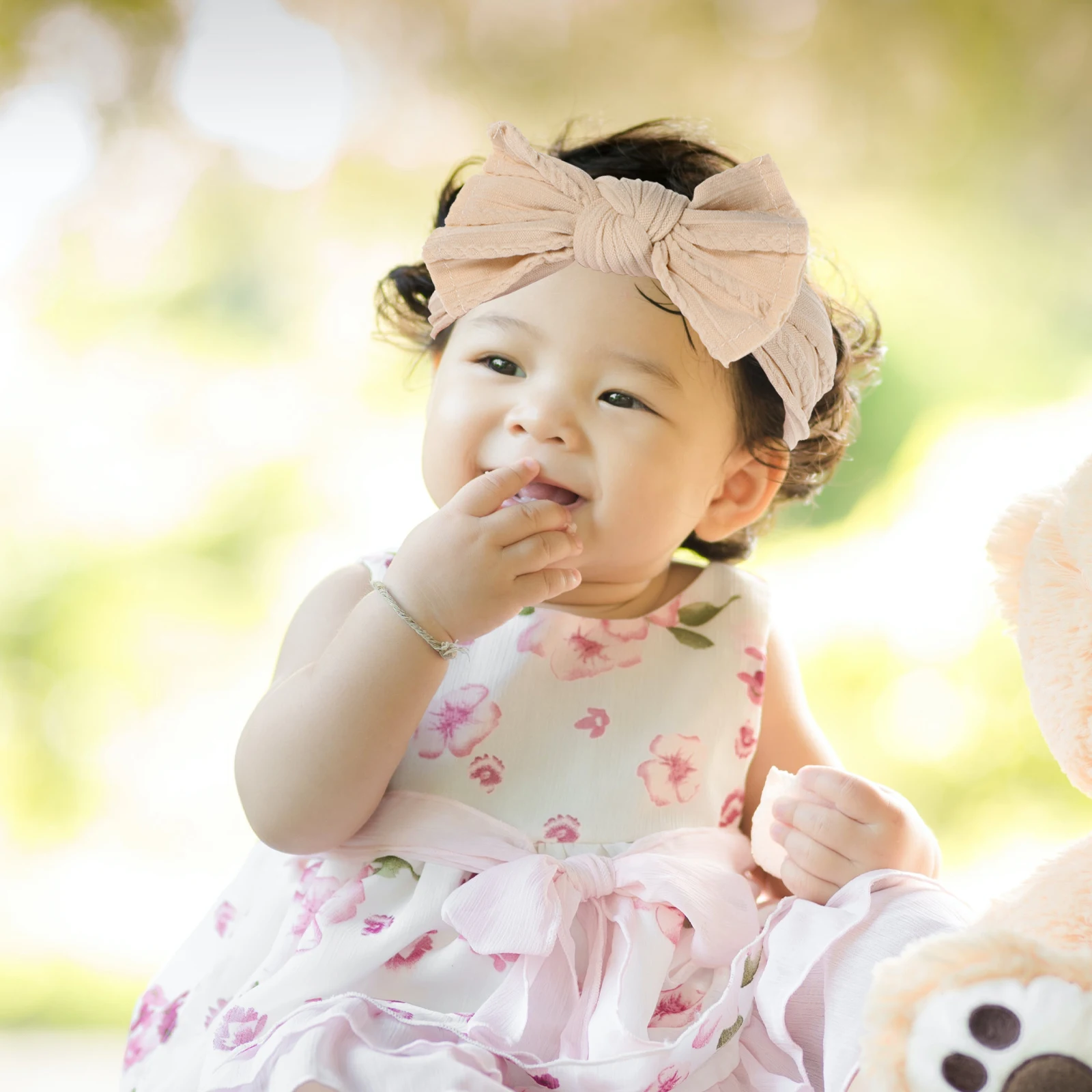 

3 Pcs Headbands Elastic Flower Girl Accessories Nylon Bow Hair Accessories for Girls Toddler Infant Birthday Photo Shoot Newborn