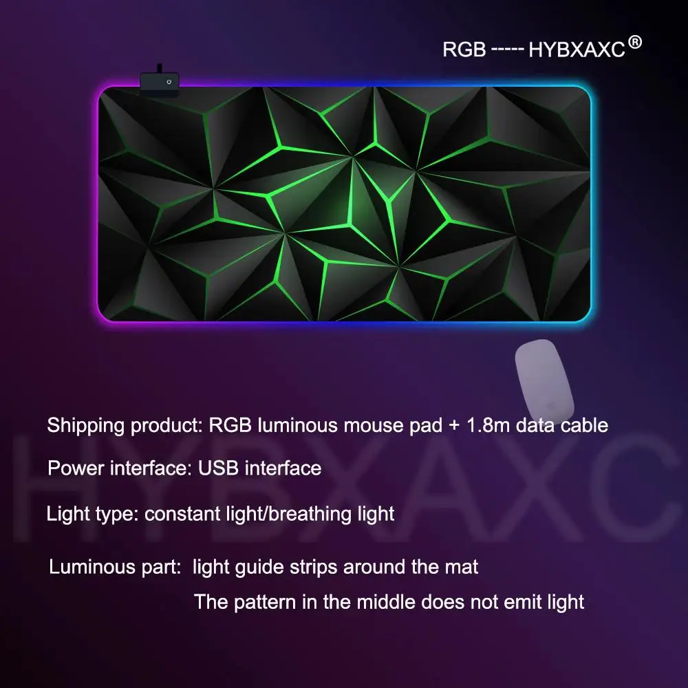 HYBXAXC RGB Gaming Mouse Pad with LED Light - XXL Desk Mat HD Print Science And Technology Theme for Gamers