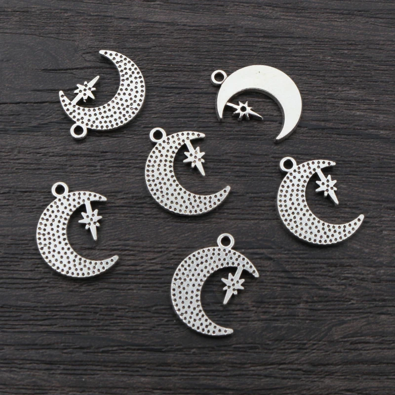 Nowa moda wielu-style antyczny posrebrzane księżyc charms stopu metalu wisiorek DIY tworzenia biżuterii znalezienie akcesoria — zdjęcie 5