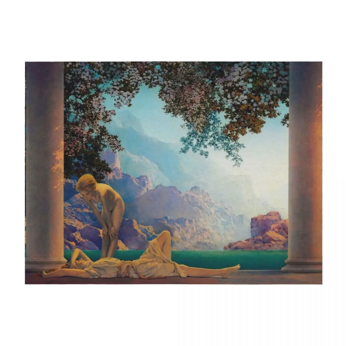

Maxfield Parrish. Daybreak. 1923 Throw Blanket Sofas Luxury Designer Bed Blankets