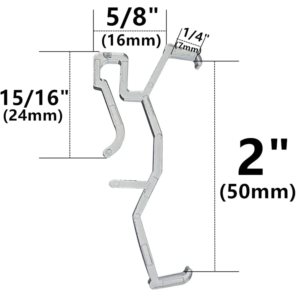 Clear Plastic Valance Clips, Retentor Oculto, Clipe Titular para Janela Blind Valance, Faux Horizontal e Cortinas De Madeira Peças