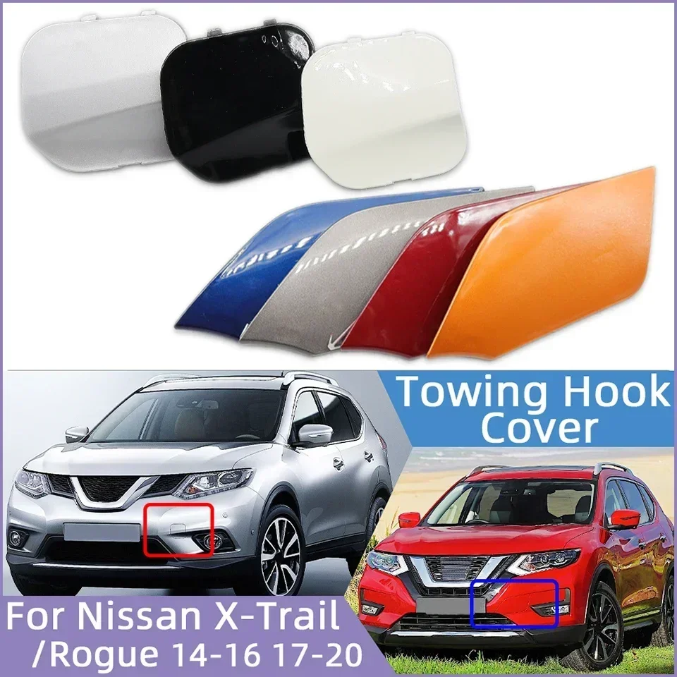 Front Bumper Towing Hook Hauling Eye Cap Lid For Nissan X-Trail Rogue T32 2014 2015 2016 2017 2018 2019 2020 Trailer Cover Trim