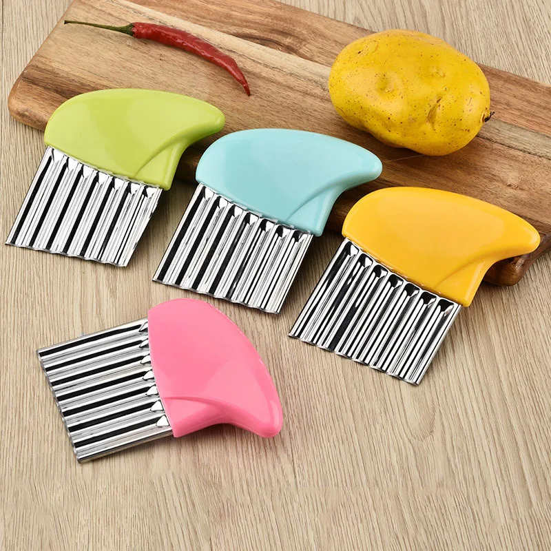 Stainless Steel Vegetable Carrot Wavy Cutter Slicer Potato Chips Corrugated Knife Kitchen Wrinkled French Fries Kitchen Gadgets