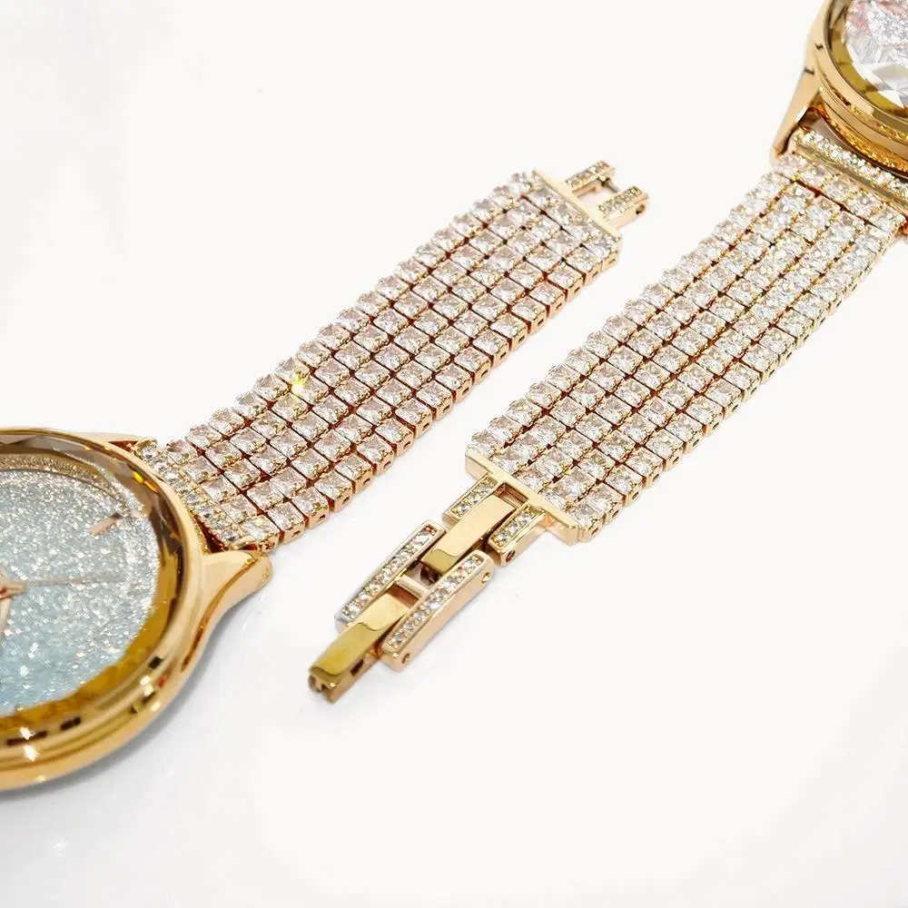 Fashion Shiny Watch For Women Elegant Diamond Jewelry Quartz Watches Girl Dress Rose Pink Wristwatch Ladies Girl Dropshipping