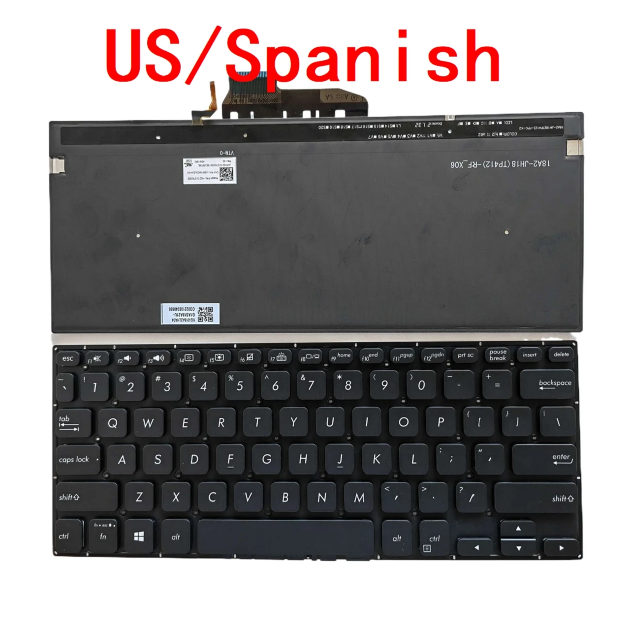 

New US Spanish Laptop Backlit Keyboard For ASUS VivoBook Flip 14 TP412 TP412UR TP412FA TP412F Notebook PC Replacement