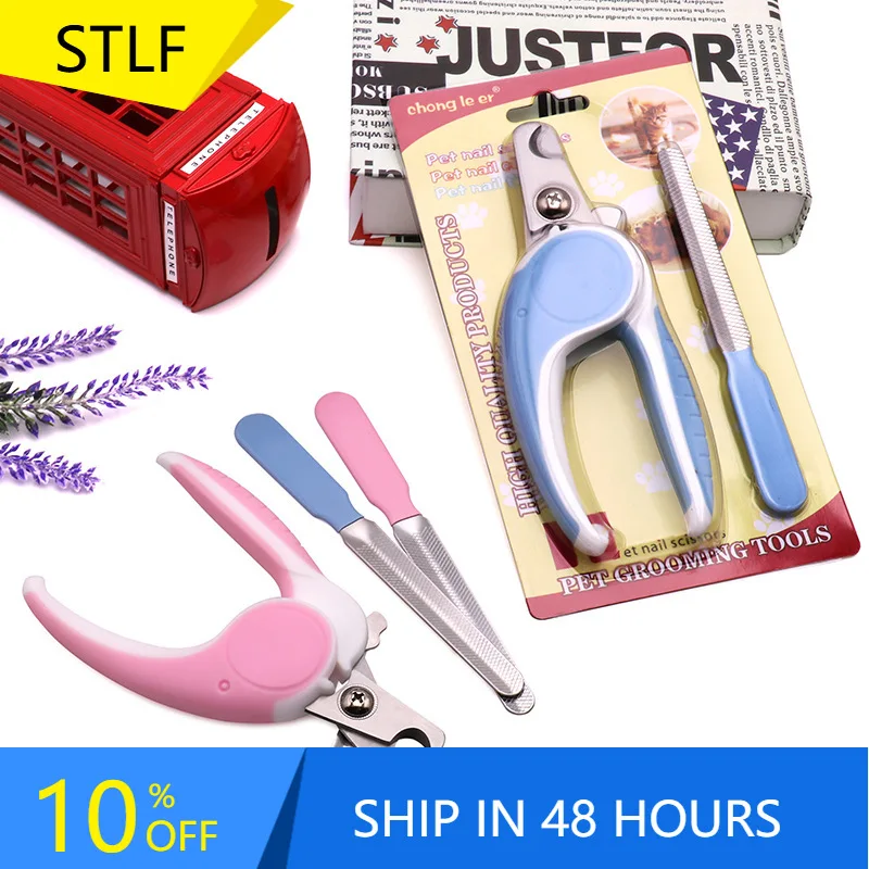 2026 Cute Cartoon Pet Nail Clippers with Nail File Stainless Steel Dog Cat Claw Trimmer Scissors