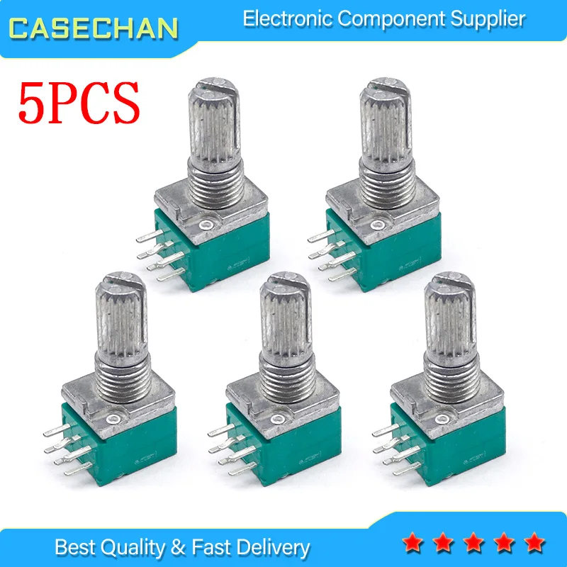 5pcs/lot Special audio amplifier high precision 10% double potentiometer RK097G A20K A50K A100K handle length 15MM flower axis