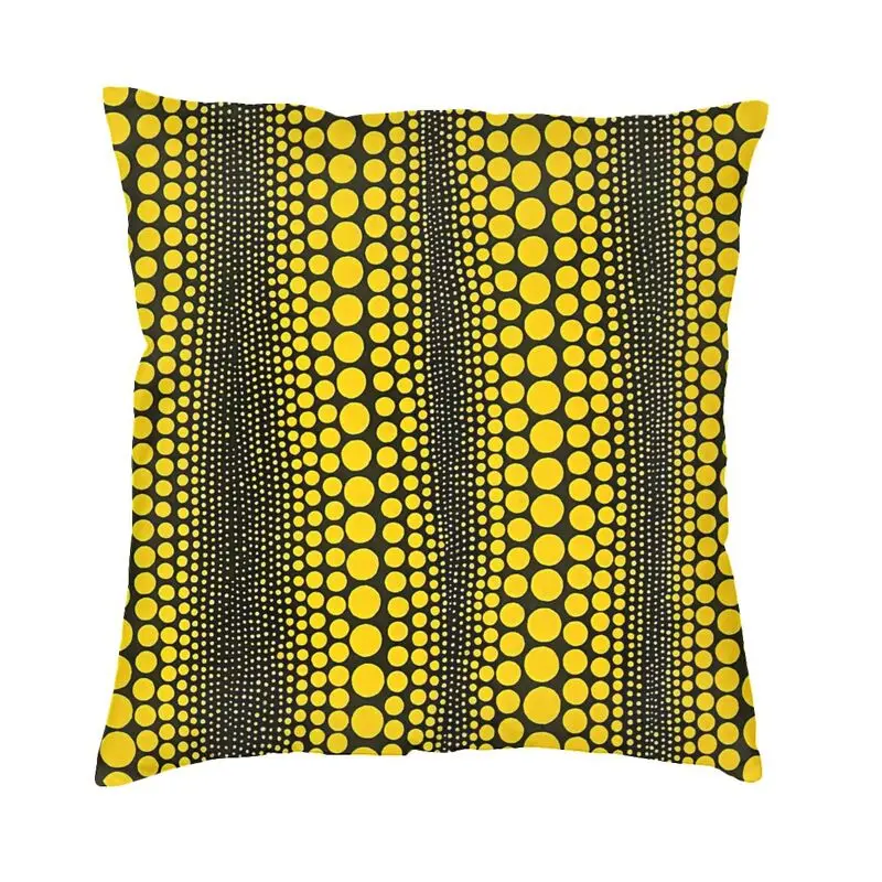 Dot Line Yellow Yayoi Kusama Square Pillowcover Decoration Pumpkin Polka Cushions Throw Pillow for Sofa Double-sided Printing