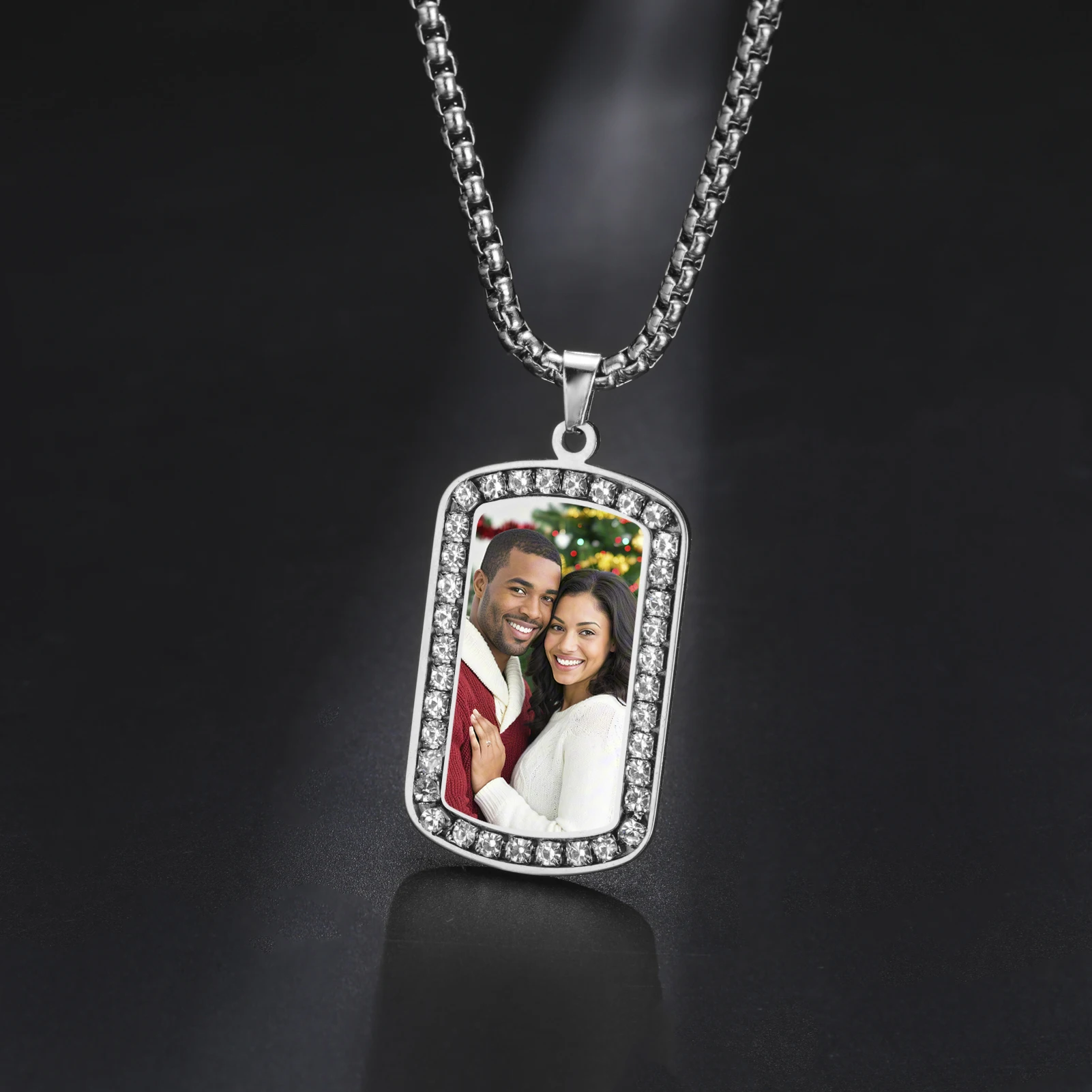 COOLTIME Personalisierte Foto-Halskette, personalisierte Erinnerungsmedaillons, Bild-Anhänger-Halskette, Schmuck, Geschenk für Sie und Ihn – Detail 12