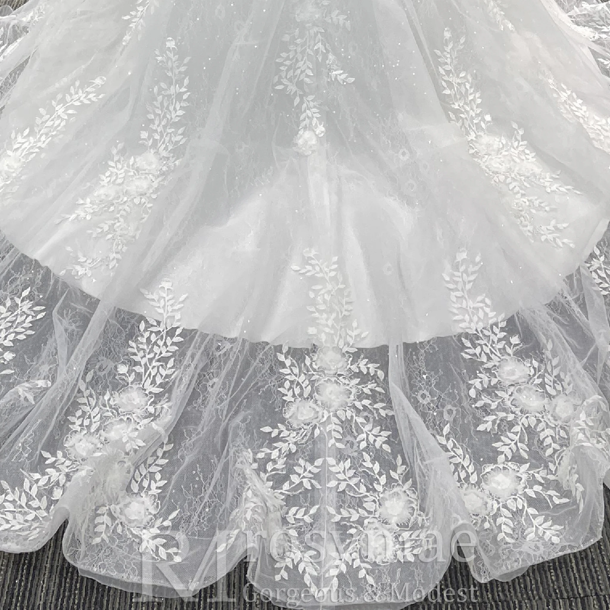 Rosymae Elegant Trumpet Wedding Dress Lace Square Neckline Sheer Bodice Gown for Brides vestidos diseñador lujo