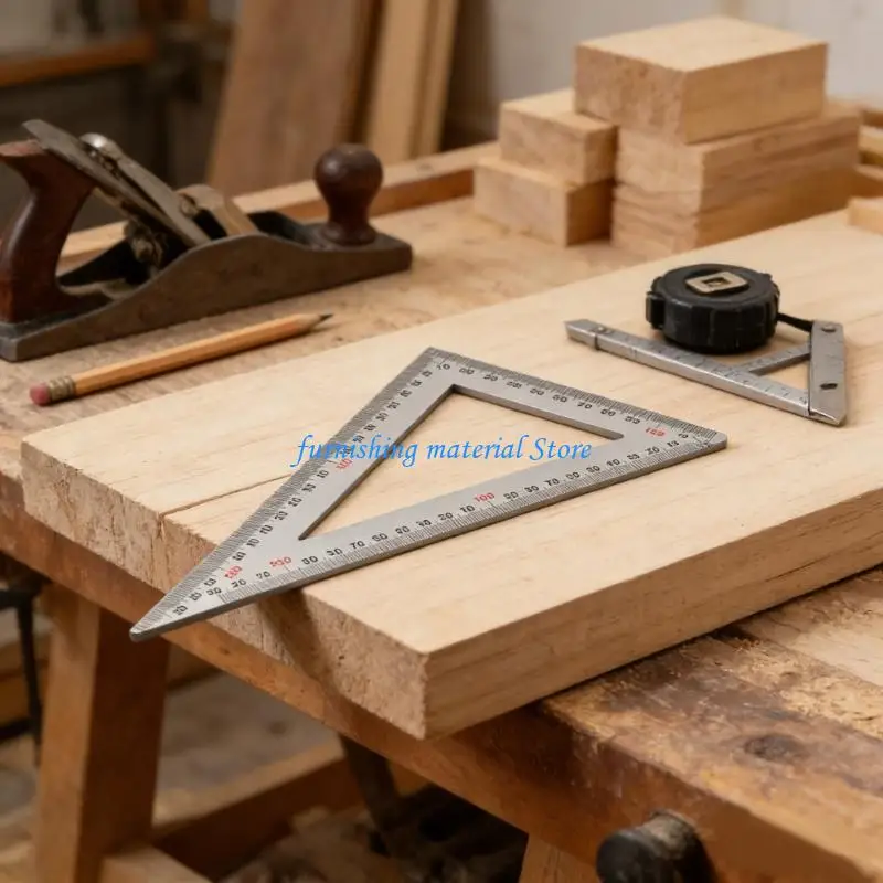 Y5GD 2mm Thick Stainless Steel Carpenter Square Impact Resistant Triangular Ruler