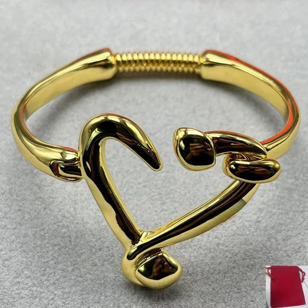 2026 Spain Versatile High Beauty Gold and Silver Heart Bracelet Jewelry Accessories Anniversary Gift