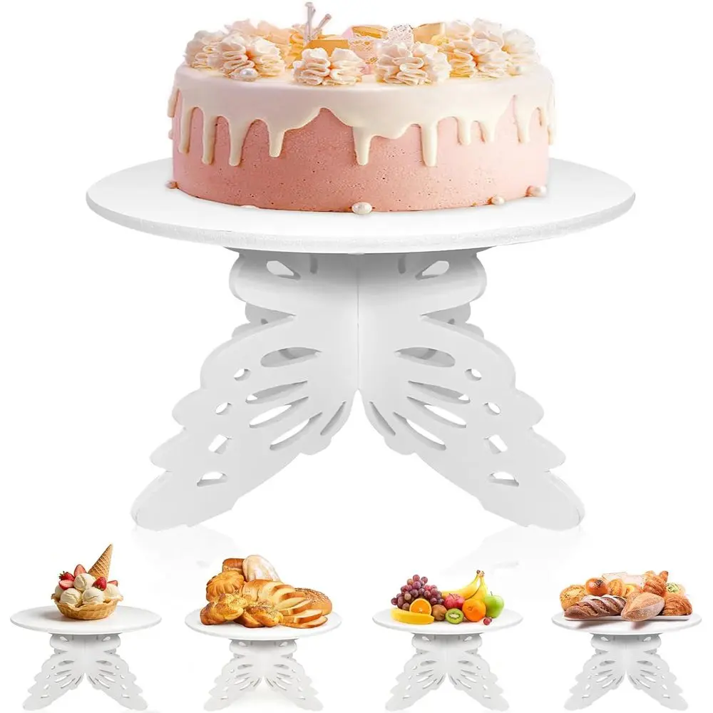 

12 Inch Round White PVC Cake Stand for Birthdays and Weddings
