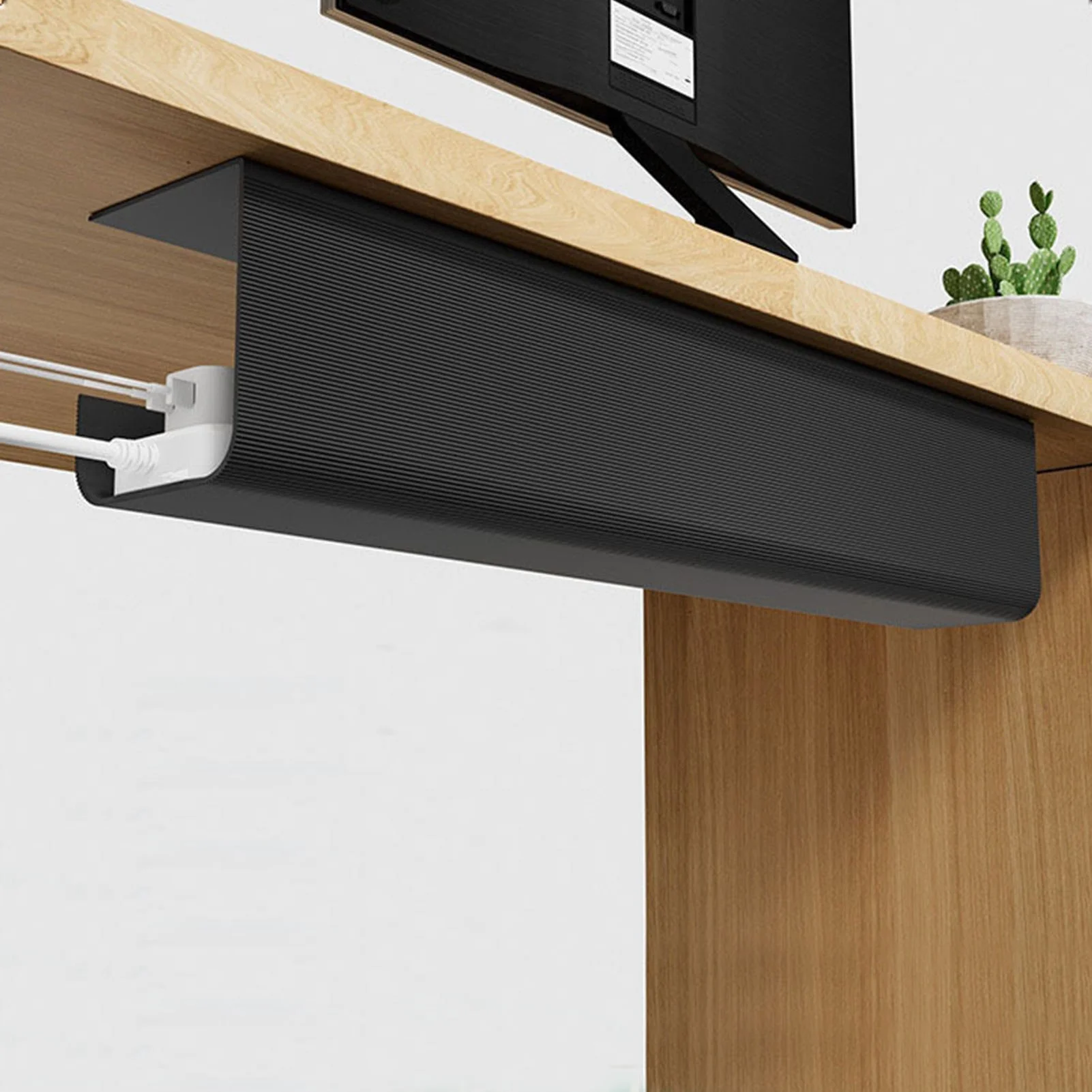 Under Desk Cable Management Tray Reduce Clutter Durability Punch Free Under Desk Power Strip Organizer