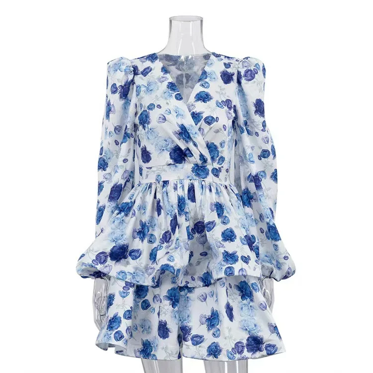 تنورة عصرية مطبوعة على شكل حرف V منتفخة Sve Dr عالية الخصر على شكل حرف a تنورة طويلة Sve ort Dr Sweet Sle Date Wear للاستخدام اليومي #5