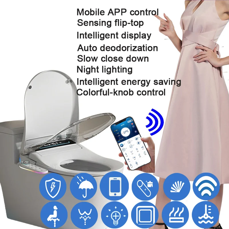 WETIPS السيارات المفتوحة AI Toilette Japonaises ذكي WC الرقمية بيديت المرحاض Japonais Ouverture التلقائي الوجه مقعد المرحاض