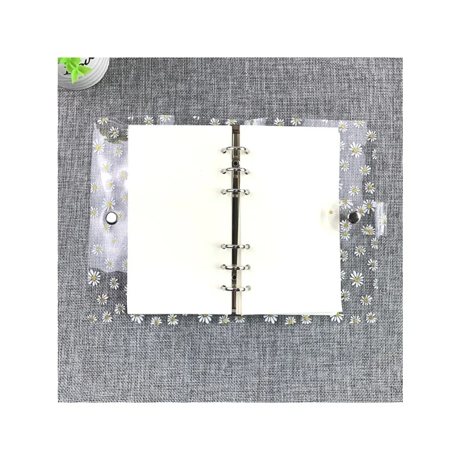 Handbook Notebook Transparent PVC Shell A6 Binder Japanese and Korean Ins Style Same Envelope Cute Little Daisy