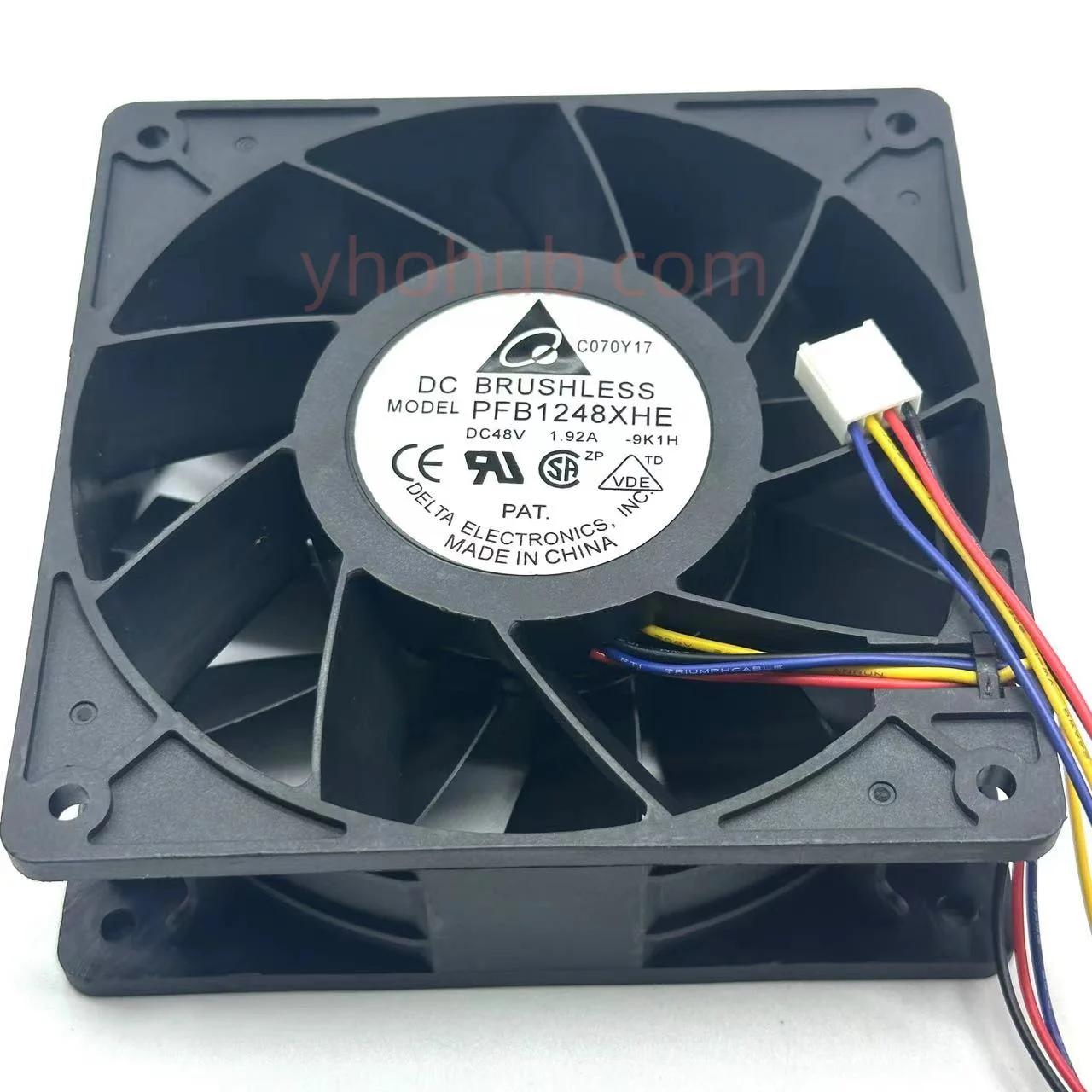 

Delta Electronics PFB1248XHE 9K1H DC 48V 1.92A 120x120x38mm 4-Wire Server Cooling Fan