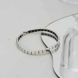 BOCAI New Real S925 Pure Silver Fashionable and Simple Design Woman Bracelet Temperament Literary Jewelry Accessories