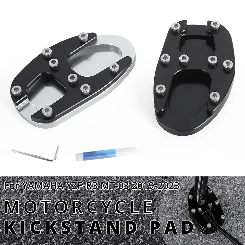 

For YAMAHA YZF-R3 MT-03 2019-2023 Motorcycle Kickstand Pad Side Stand Extension Enlarger Plate Pad